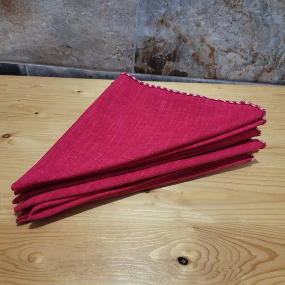 Rel Linen Cloth Table Napkins Reversible Set of 6 - Picture 9 of 9